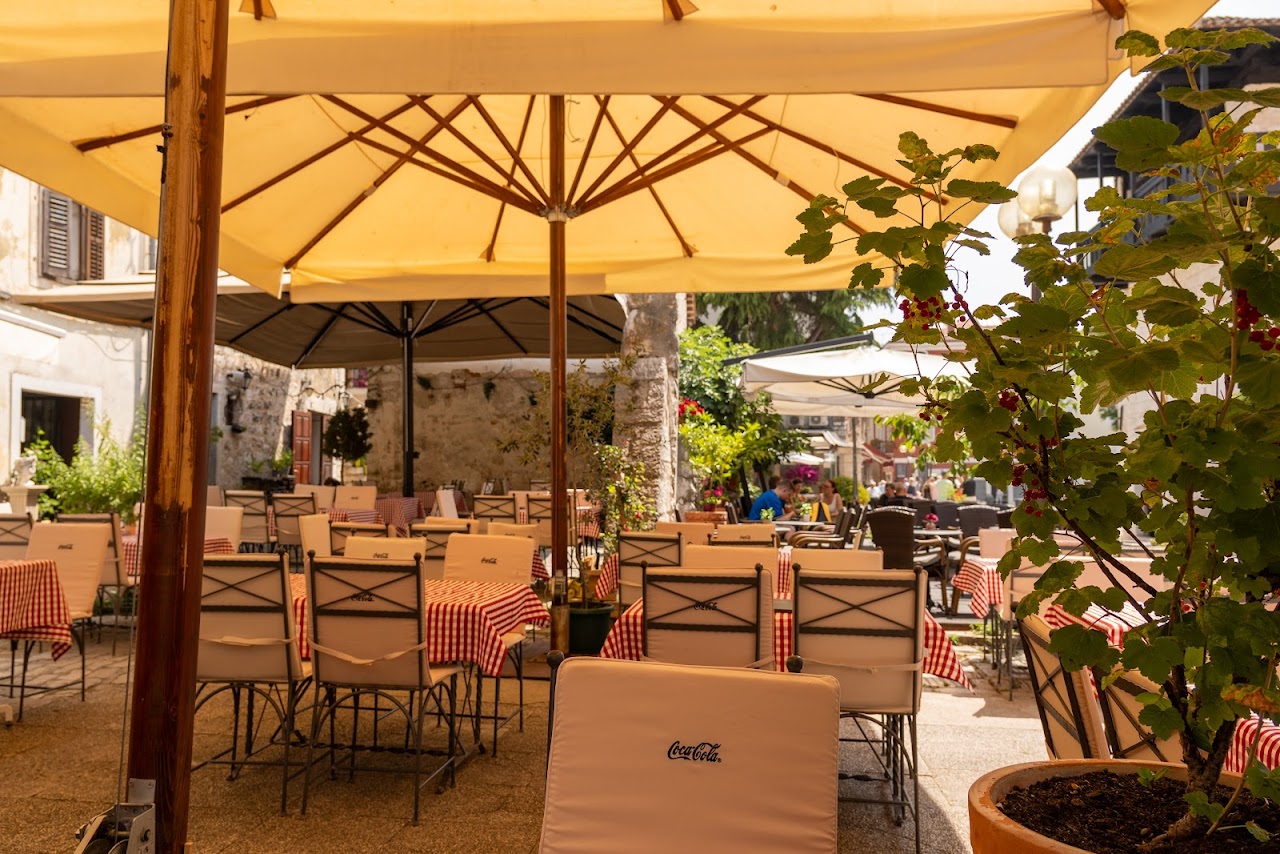 Sunny outdoor terrace seating