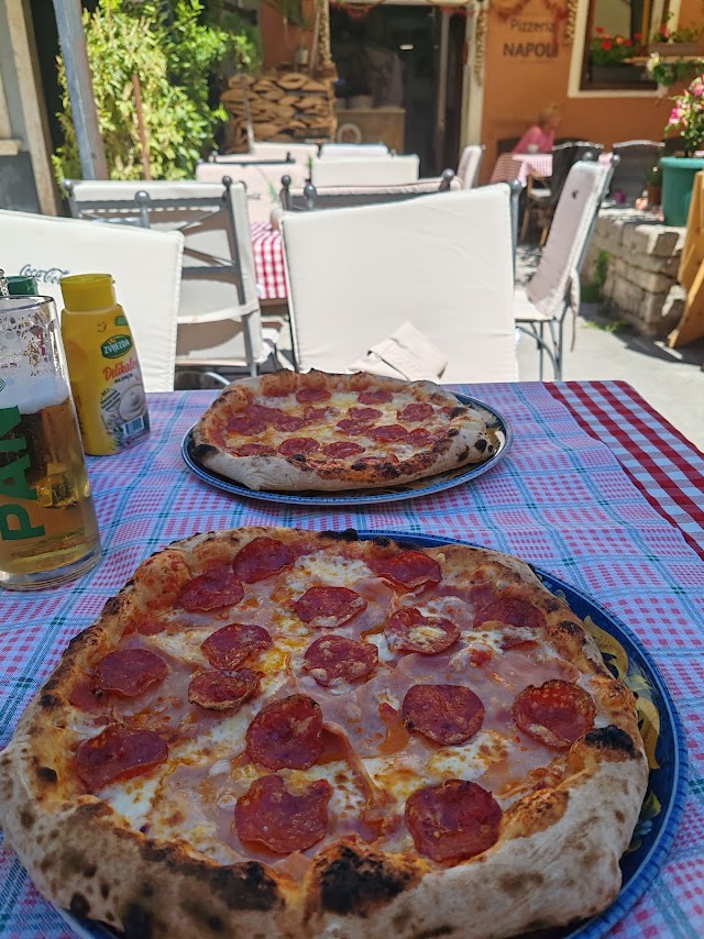 Salami pizza on the table